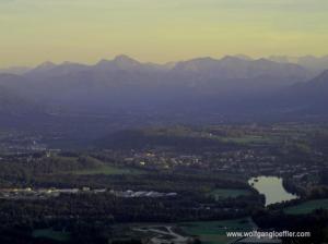 Blick aus dem Heißluftballon über das Voralpenland