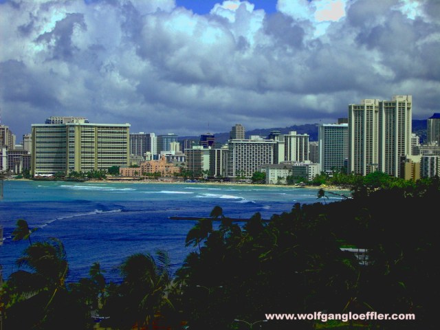Waikiki Beach vom Diamond Head aus gesehen