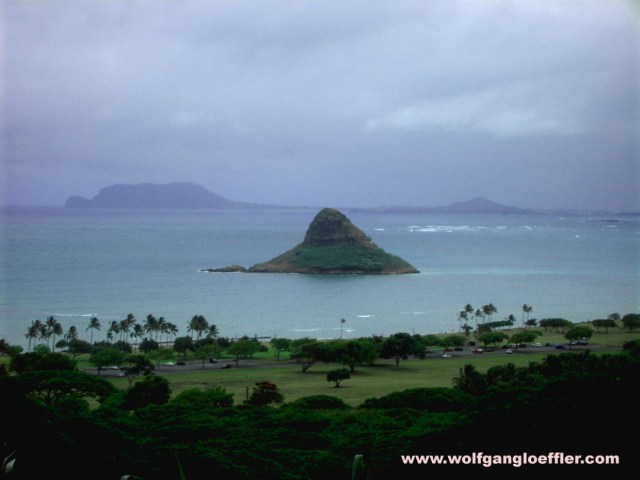 Chinaman's Hat, a small islan in the bay